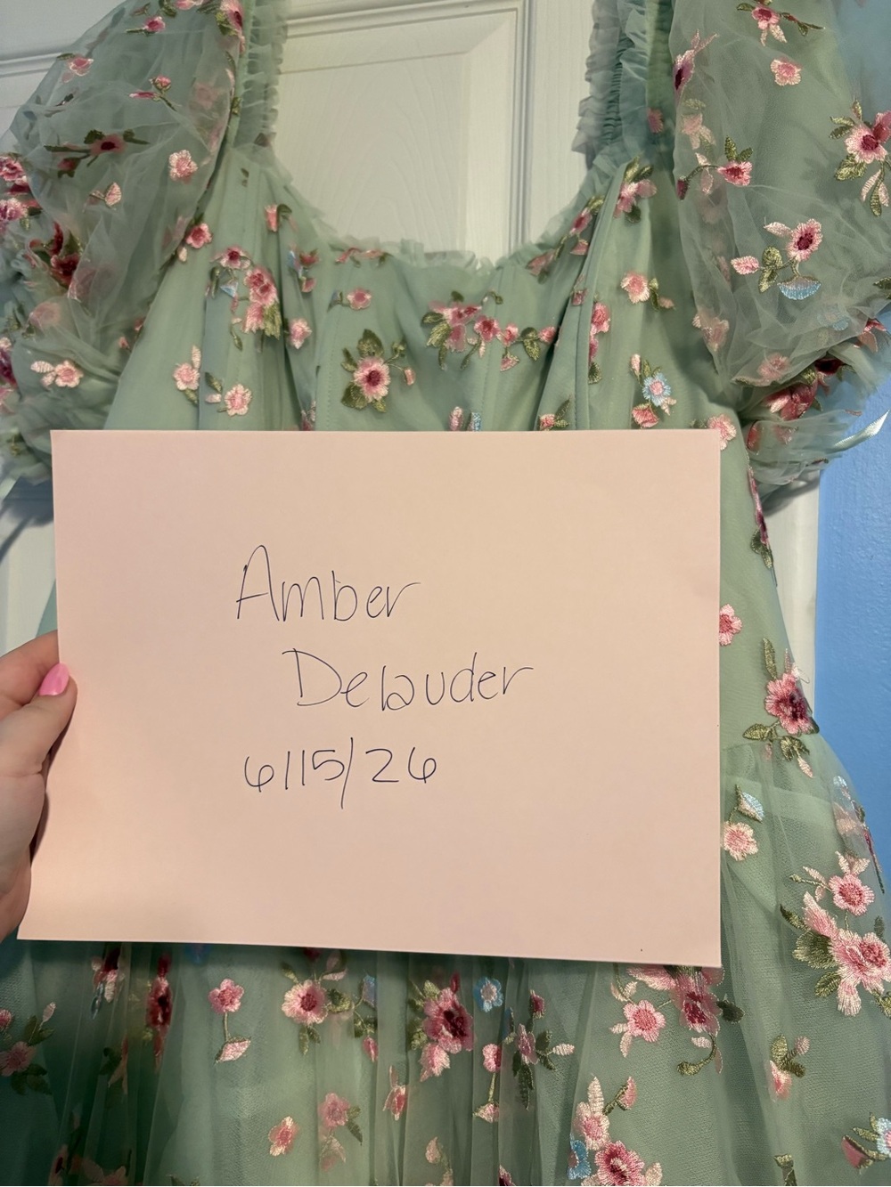 Blush and Mint Floral Dress